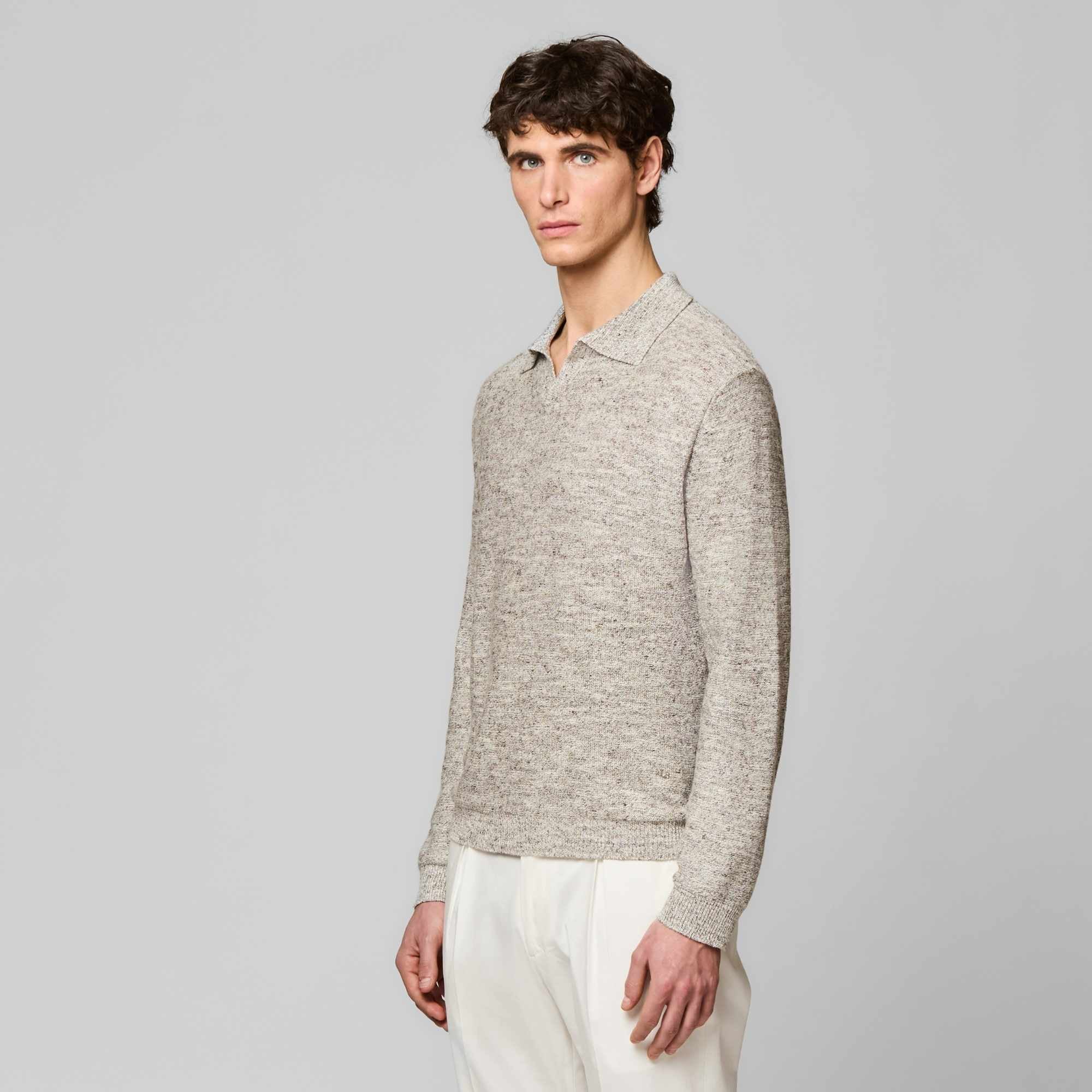 Long Sleeve Riviera Collar Polo