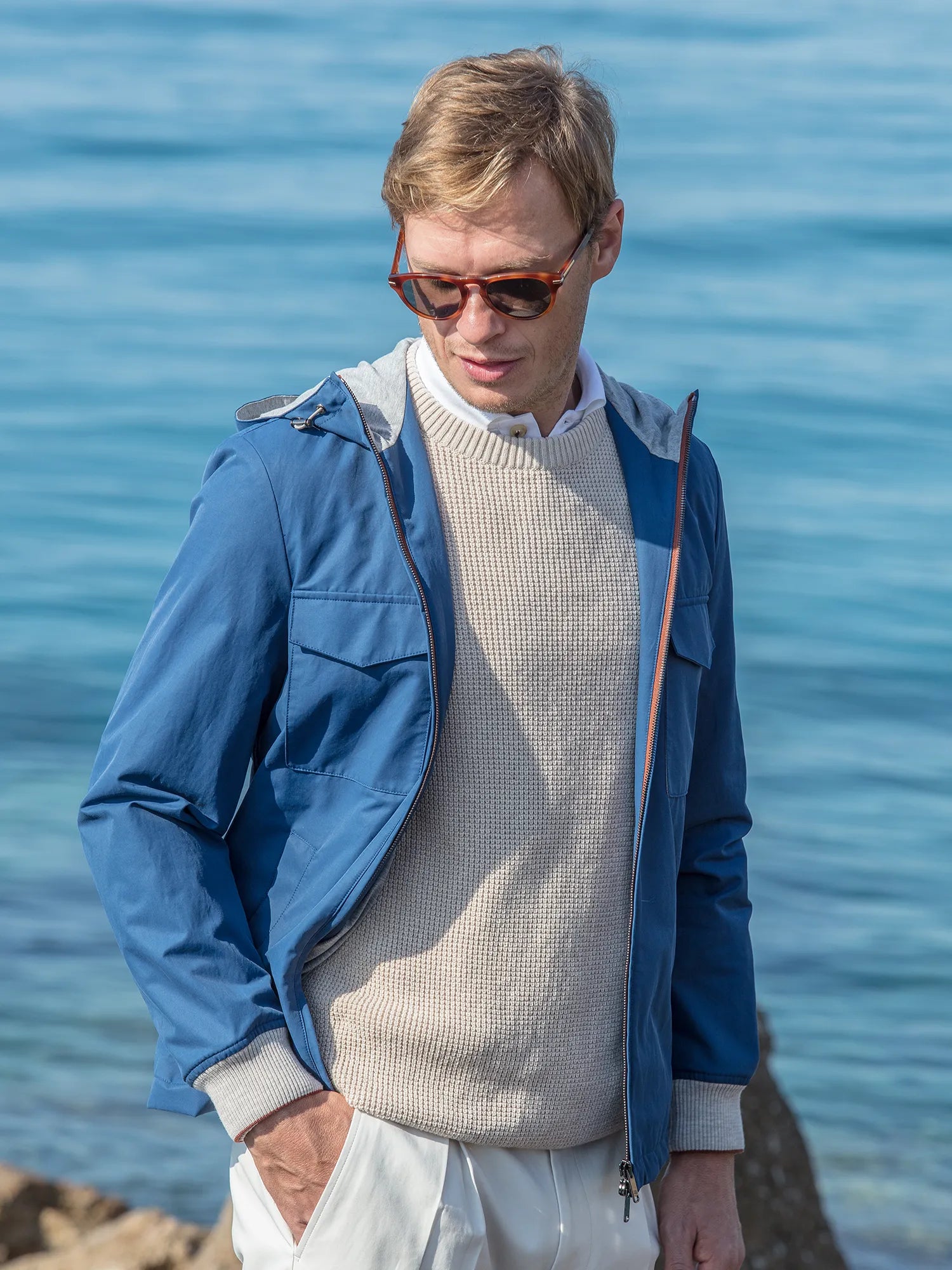 Hooded Blouson Jacket