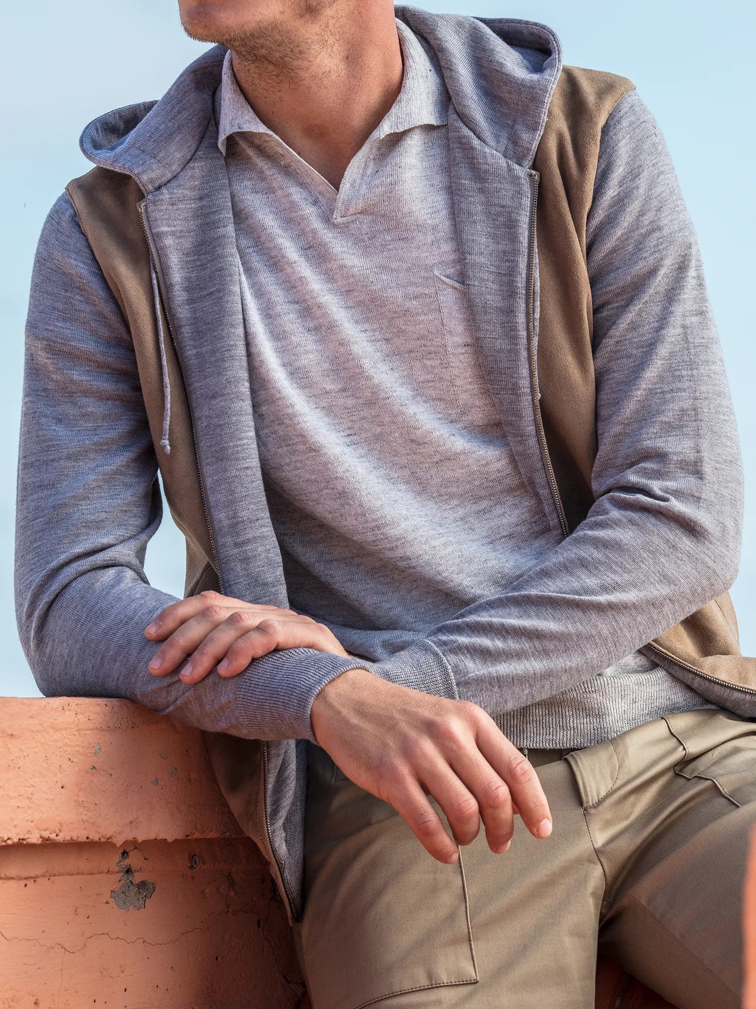 Hooded Full-zip Sweater