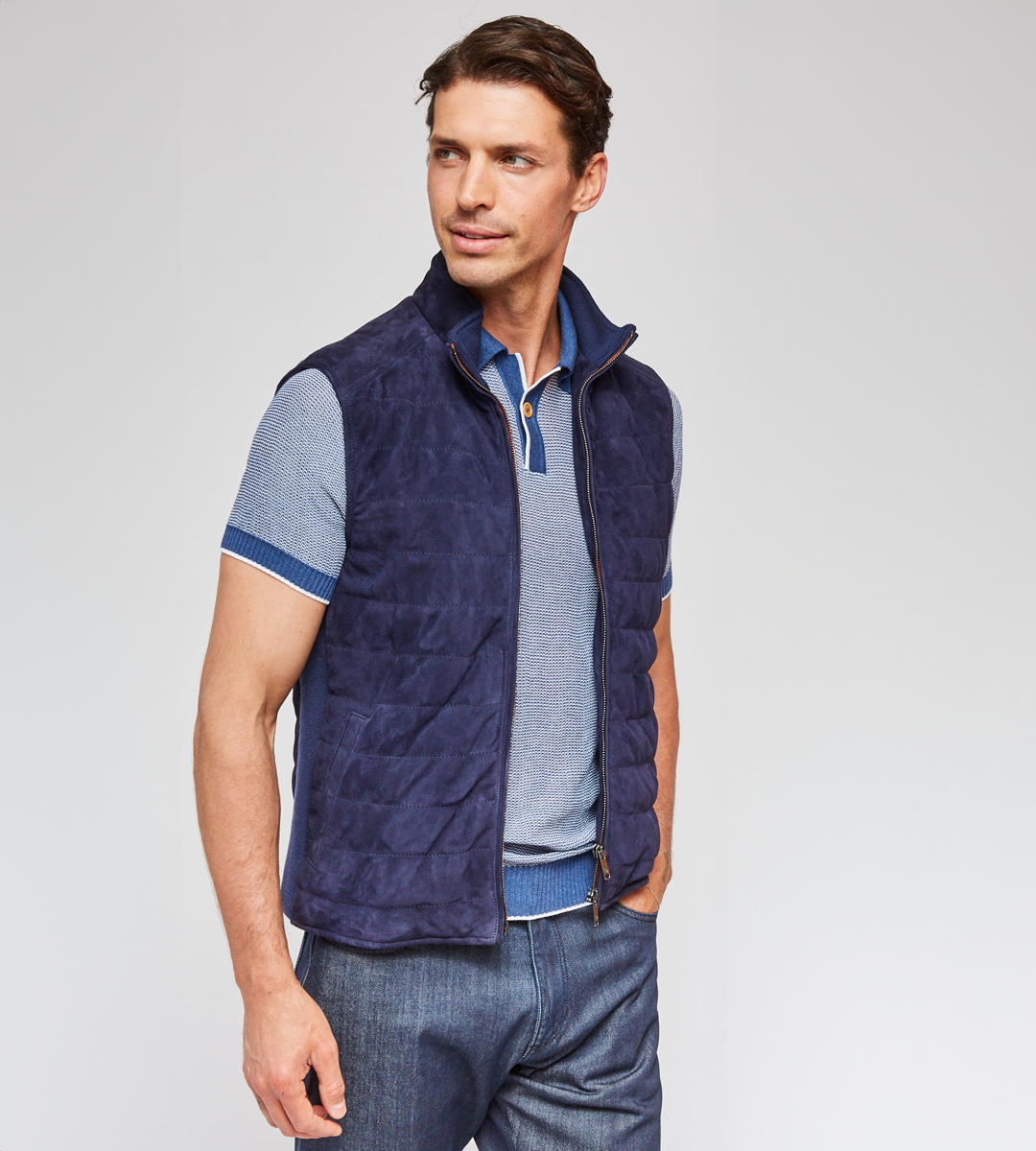 Quilted Suede Vest