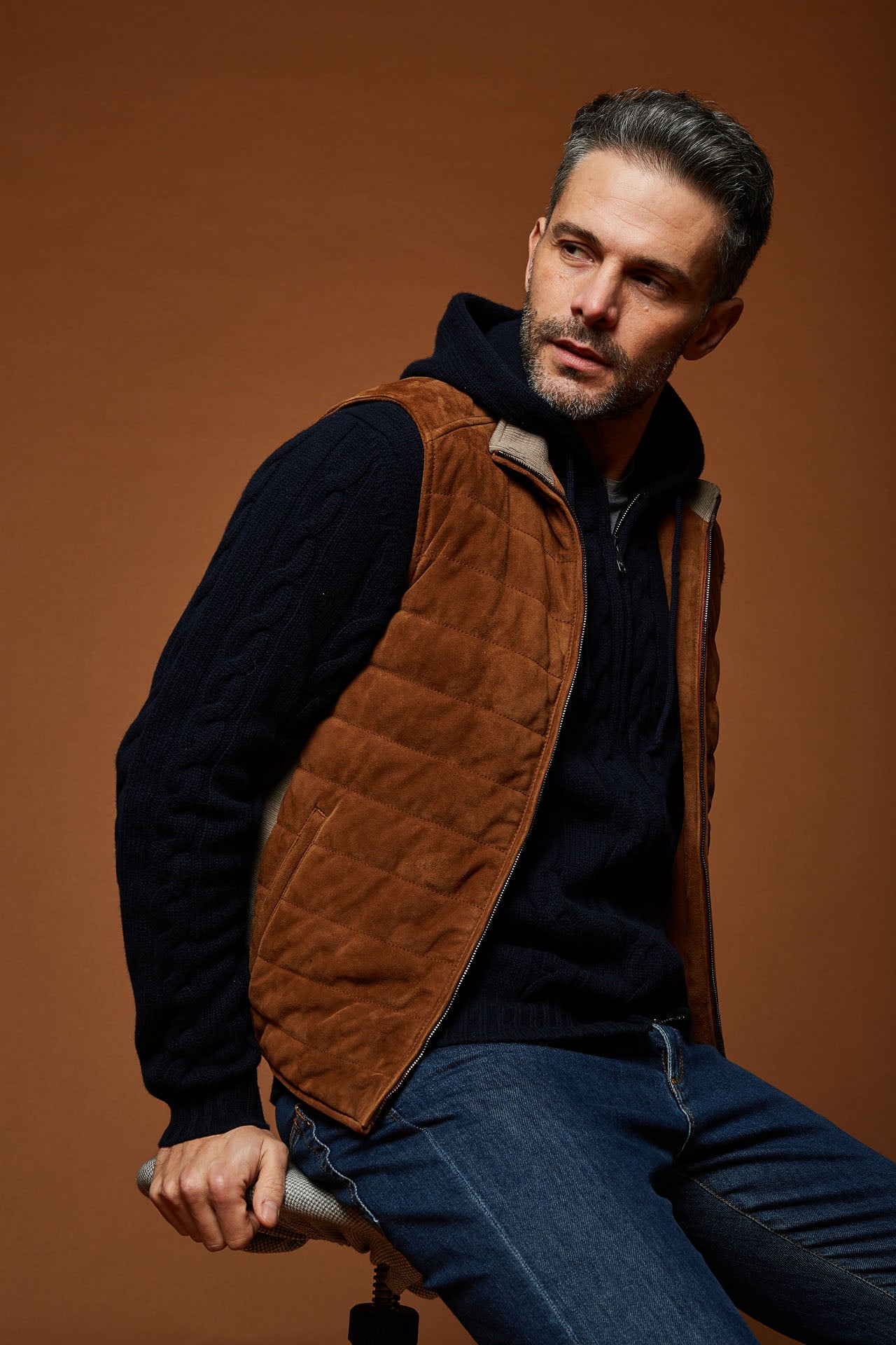 Quilted Suede Vest
