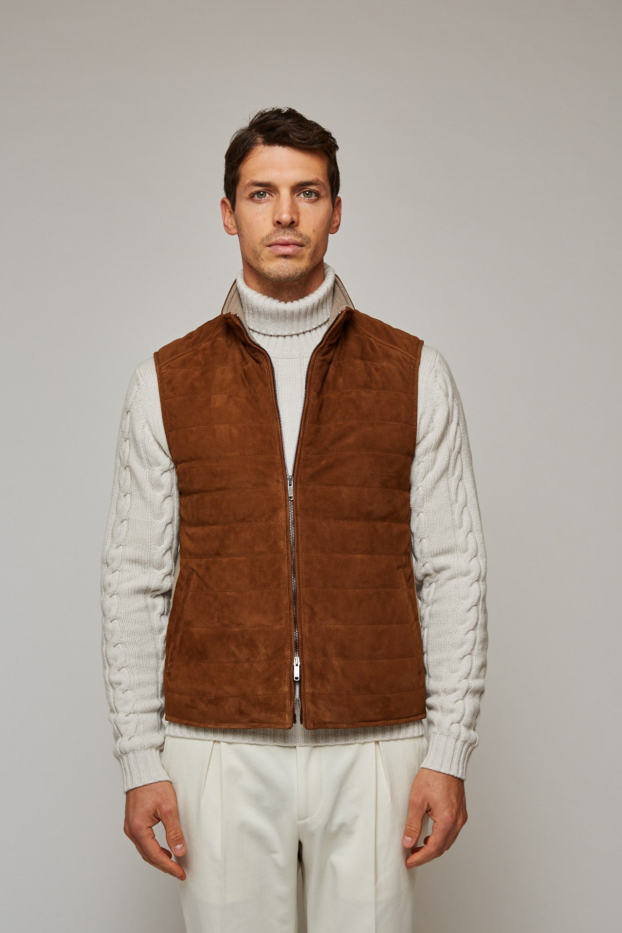Quilted Suede Vest