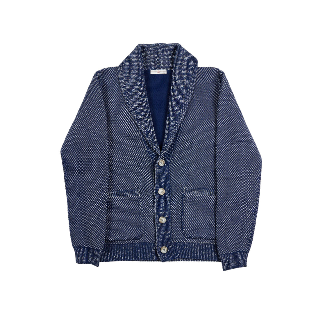 Blue shawl sales collar sweater