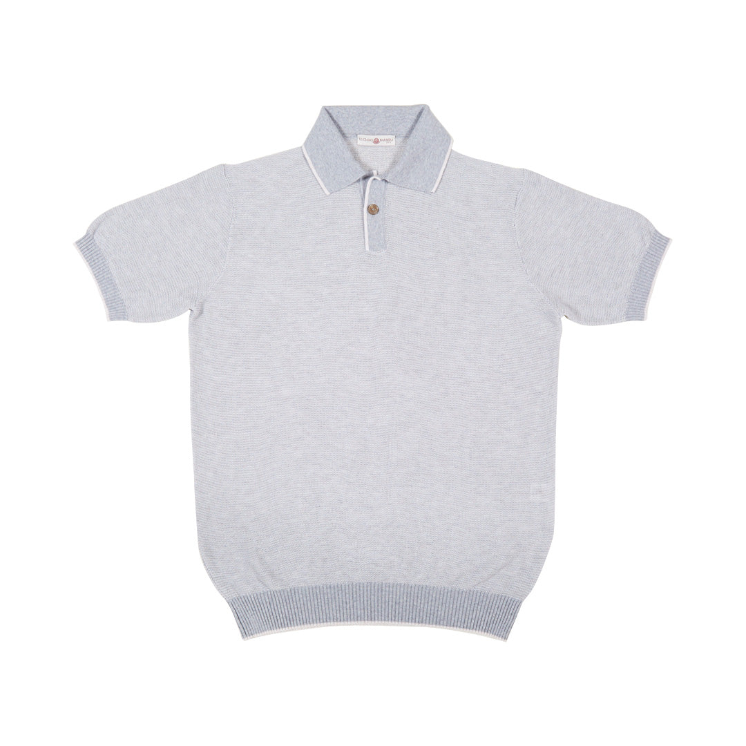 One Button Knitted Polo Shirt
