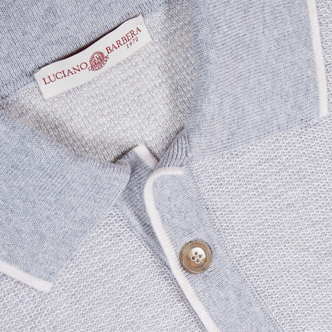 One Button Knitted Polo Shirt