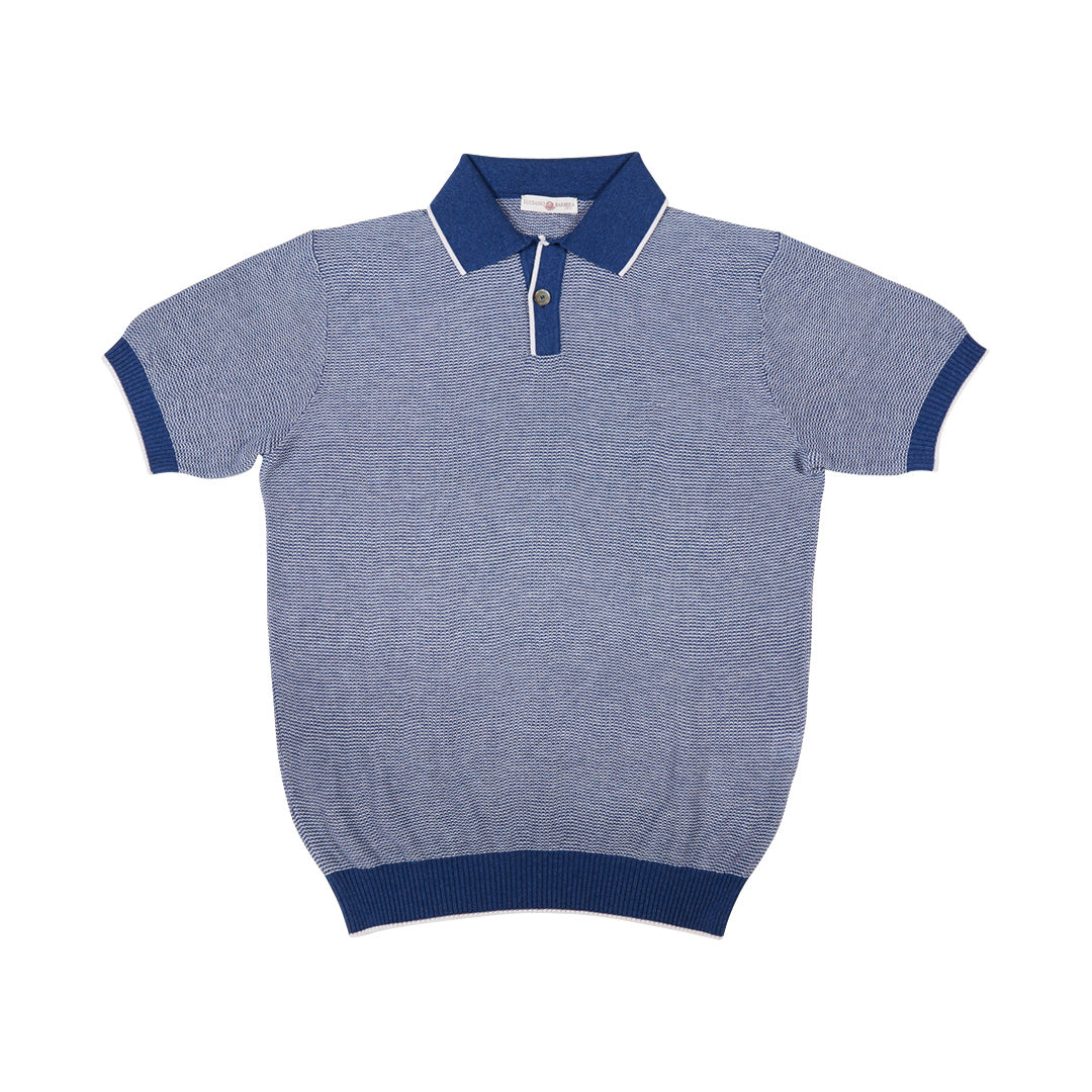 One Button Knitted Polo Shirt
