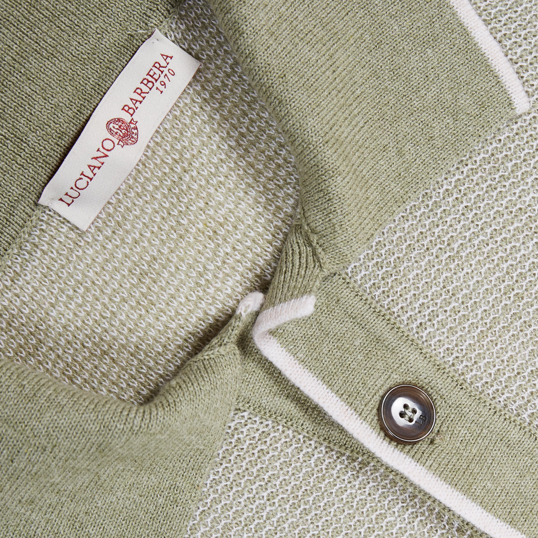 One Button Knitted Polo Shirt