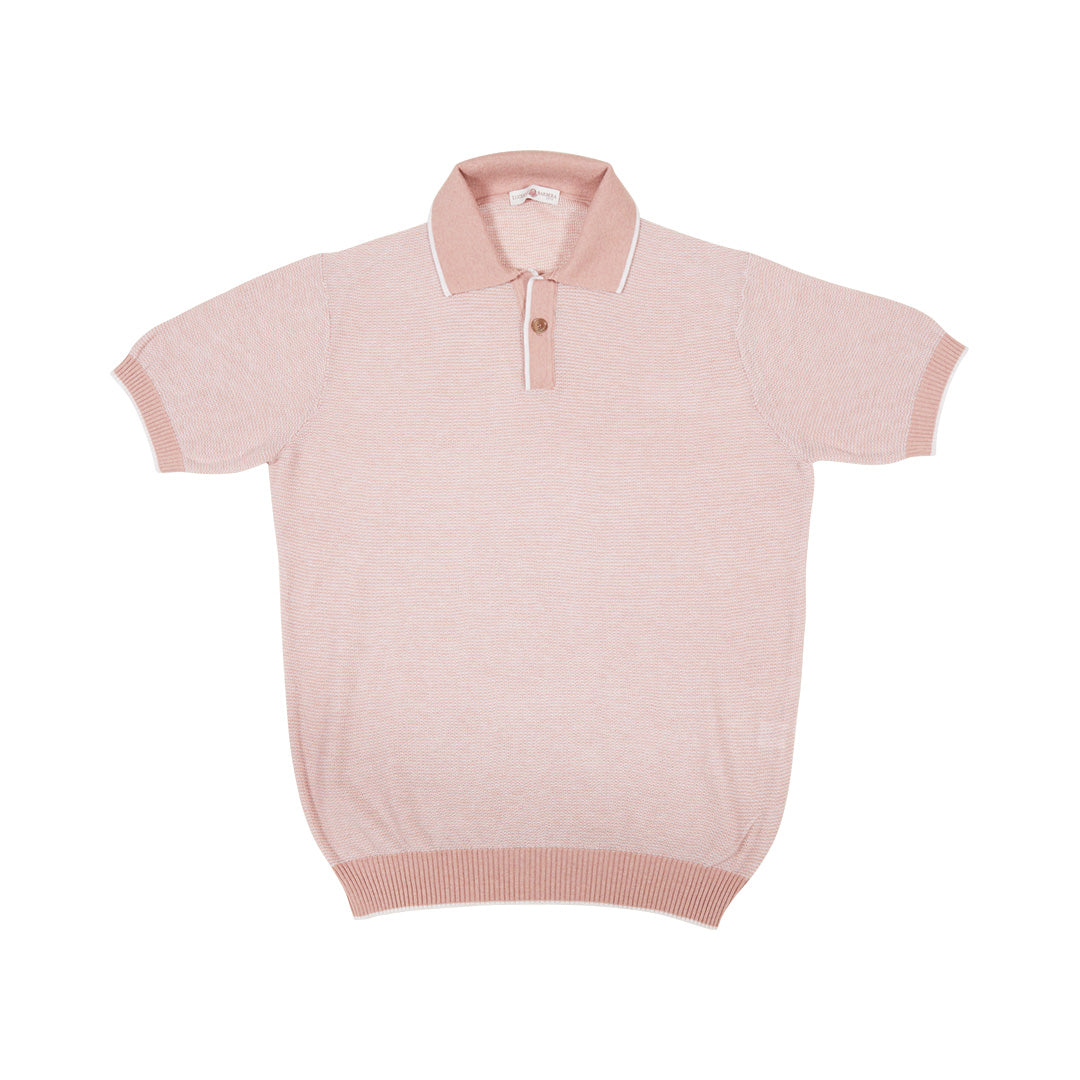 One Button Knitted Polo Shirt