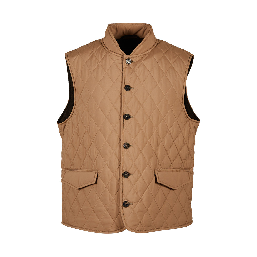 Diamond Quilted Button Vest