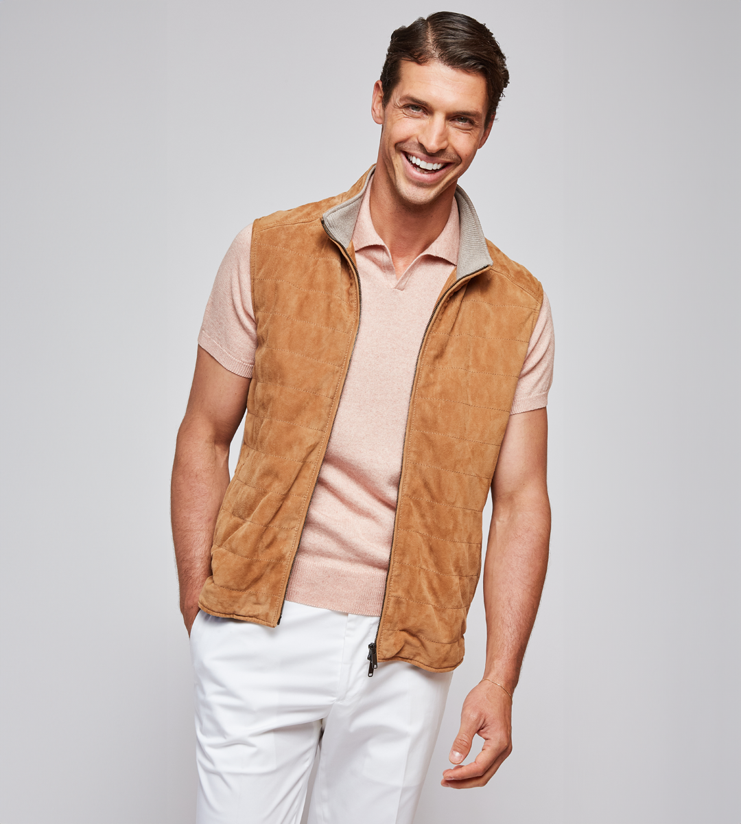 Quilted Suede Vest