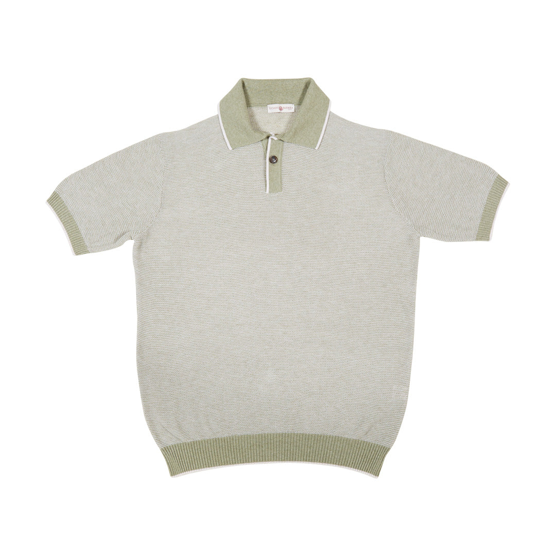 One Button Knitted Polo Shirt